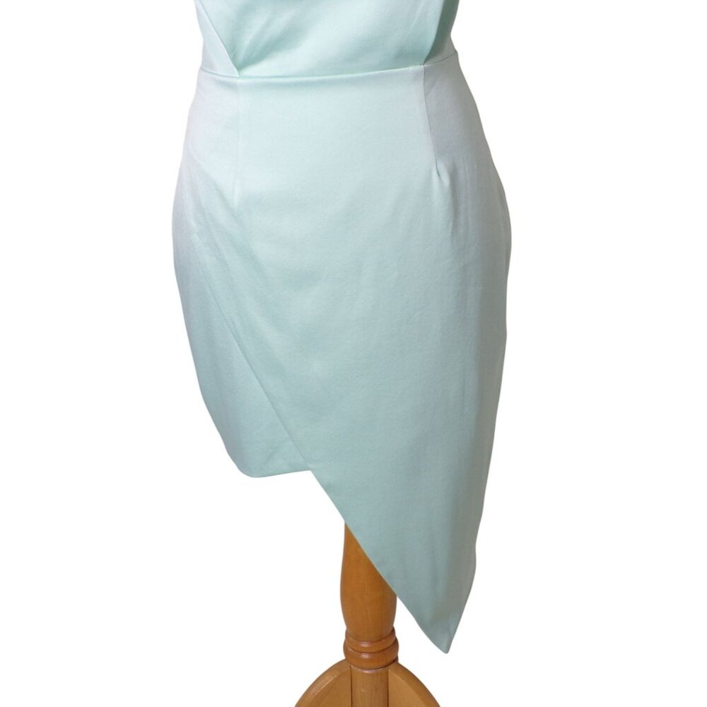 🆕ELLIATT Camo Asymmetric Satin Halter Dress Seafoam Small 4 - Picture 12 of 13